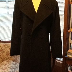Double breast black wool coat